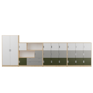 Zestaw regałów do żłobków i przedszkoli KOLOROWE SKRYTKI PLUS KSP1