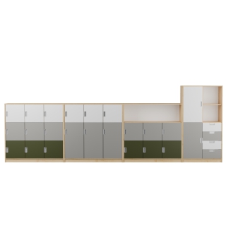 Zestaw regałów przedszkolnych KOLOROWE SKRYTKI PLUS KSP6