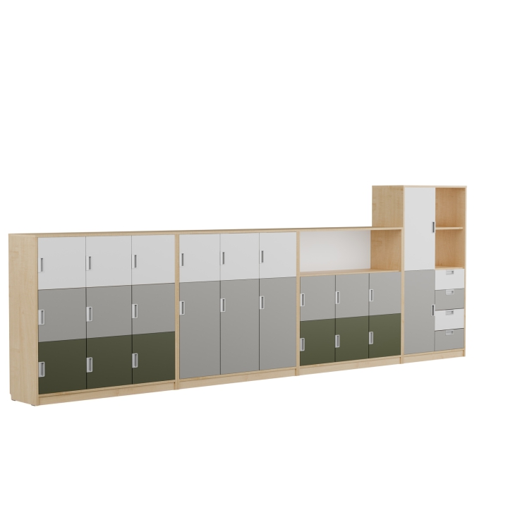 Zestaw regałów przedszkolnych KOLOROWE SKRYTKI PLUS KSP6