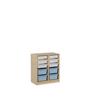 Regał szkolny Domino DN14C z pojemnikami | Wyposażenie szkół i przedszkoli