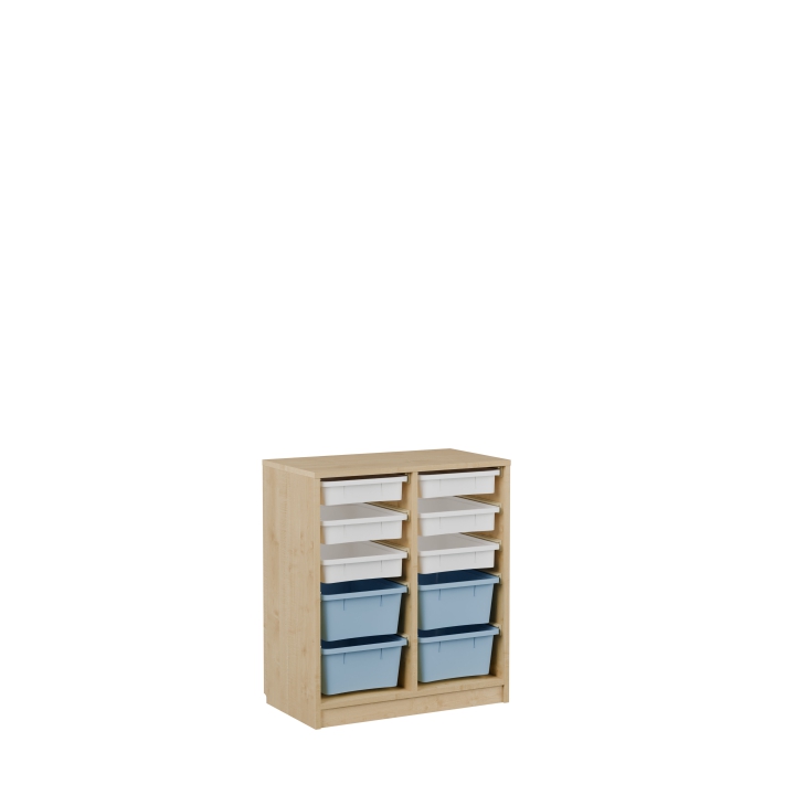 Regał szkolny Domino DN14C z pojemnikami | Wyposażenie szkół i przedszkoli