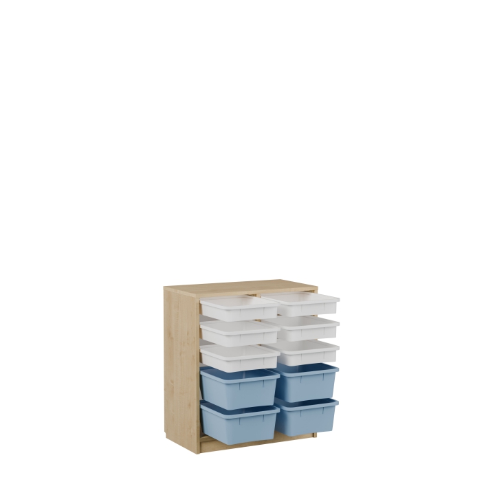 Regał szkolny Domino DN14C z pojemnikami | Wyposażenie szkół i przedszkoli