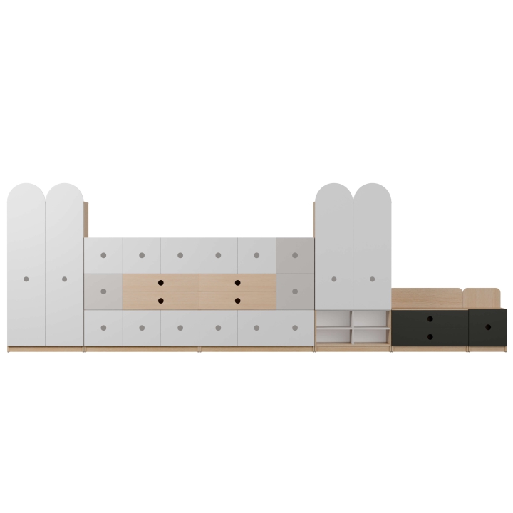 Zestaw regałów szkolnych Okrągłe 4, meble szkolne i przedszkolne