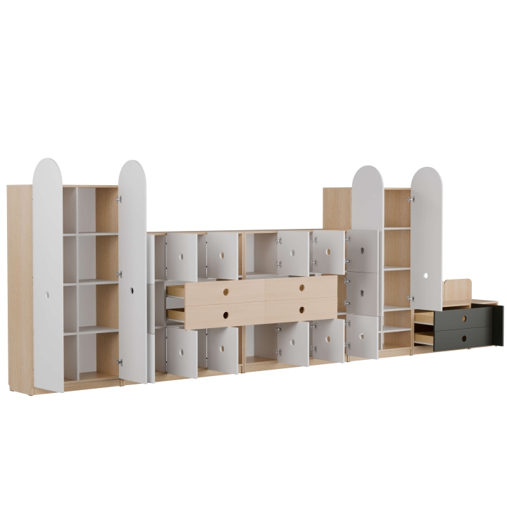 Zestaw regałów szkolnych Okrągłe 4, meble szkolne i przedszkolne