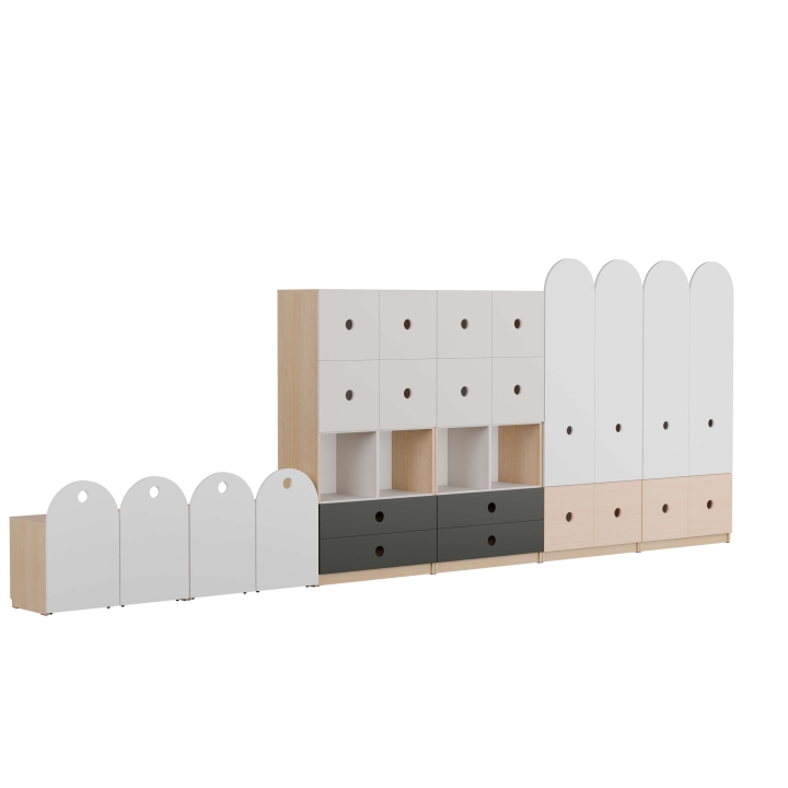 Zestaw regałów szkolnych Okrągłe 5 | Darmowa dostawa dla szkół i placówek publicznych