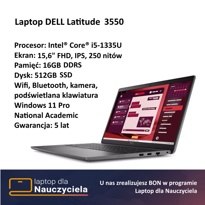 Laptop Dell Latitude 3550 16 GB | Laptop dla nauczyciela