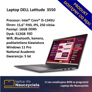 Laptop Dell Latitude 3550 16 GB | Laptop dla nauczyciela