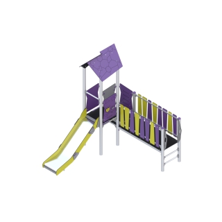 Plac zabaw City Line Colour ze zjeżdżalnią | Darmowa dostawa dla szkół i placówek oświatowych