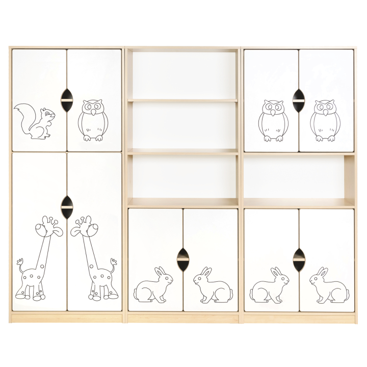 Zestaw regałów do przedszkoli i żłobków Sawanna 4 | Certyfikowane meble szkolne