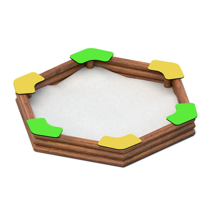 Piaskownica sześciokątna z bali 2,4 x 2,08