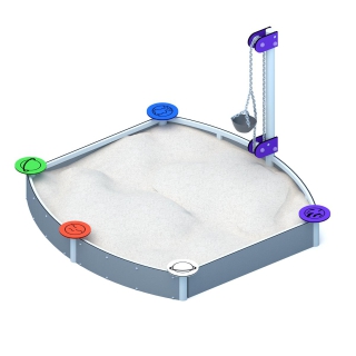Piaskownica prostokątna z HDPE z wiaderkiem SPACE