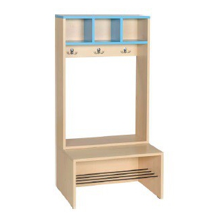 Szatnia Przedszkolak BP3, siedzisko z wieszakami i półkami