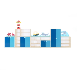 Zestaw regałów przedszkolnych Ocean Max | Darmowa dostawa dla przedszkoli i żłobków publicznych