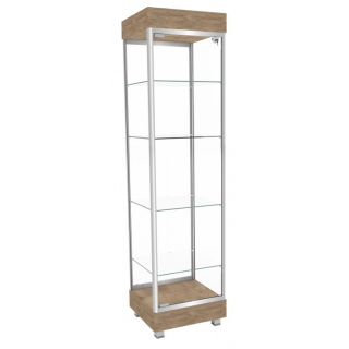 Witryna na cokole, szklane półki, wys. 200 cm