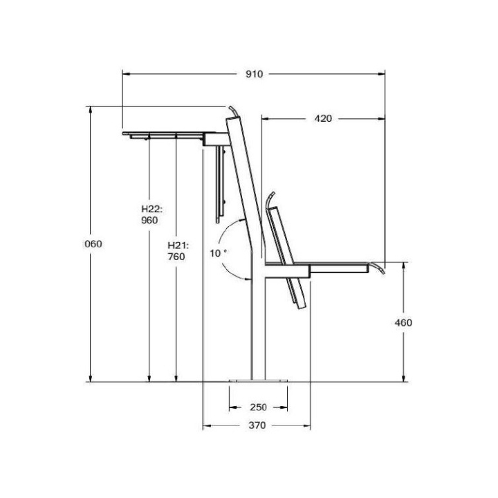 2Hall - H11 Jedna przesłona przednia z pulpitem