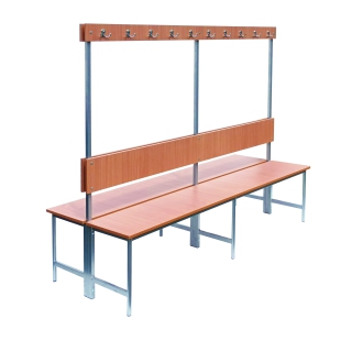 Ławka Adam z wieszakami podwójna - płyta laminowana