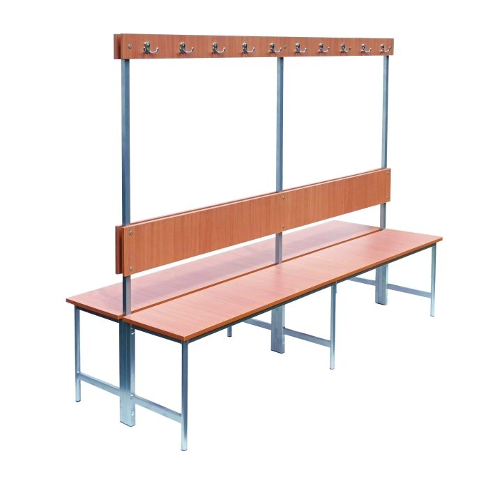 Ławka Adam z wieszakami podwójna - płyta laminowana