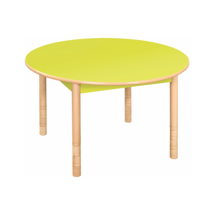 Stół przedszkolny Domino DO okrągły, drewniane nogi | Darmowa dostawa dla szkół i placówek oświatowych