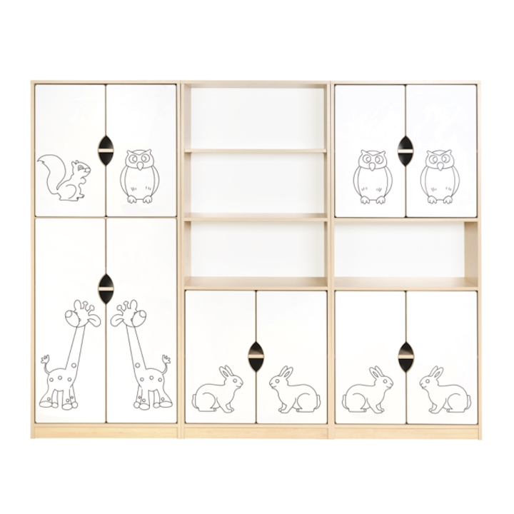 Zestaw regałów do przedszkoli i żłobków Sawanna 4 | Certyfikowane meble szkolne