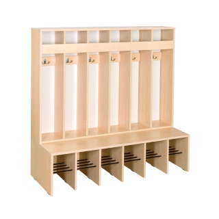 Szatnia Przedszkolak C6 6-osobowa, siedzisko i wieszaki