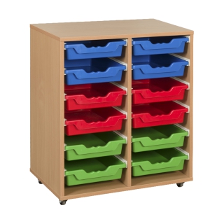 Szafka szkolna/przedszkolna z kolorowymi pojemnikami na przybory szkolne