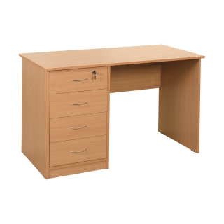 Biurko G4, proste biurko z szufladami i zamkiem centralnym