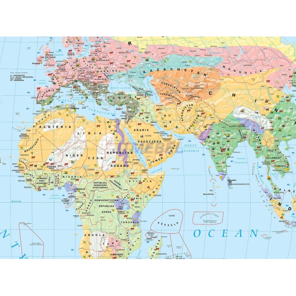 Mapa gospodarcza świata - rolnictwo i użytkowanie gleby (2021) - mapa ścienna