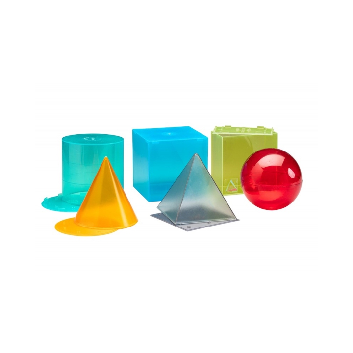 Bryły kolorowe przezroczyste, 6 szt. | Pomoce dydaktyczne do pracowni matematycznej