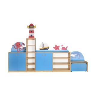 Zestaw regałów przedszkolnych OCEAN | Darmowa dostawa dla szkół