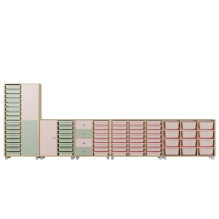 Zestaw regałów z pojemnikami EDU-BOX EB1 | Darmowa dostawa dla szkół i placówek oświatowych